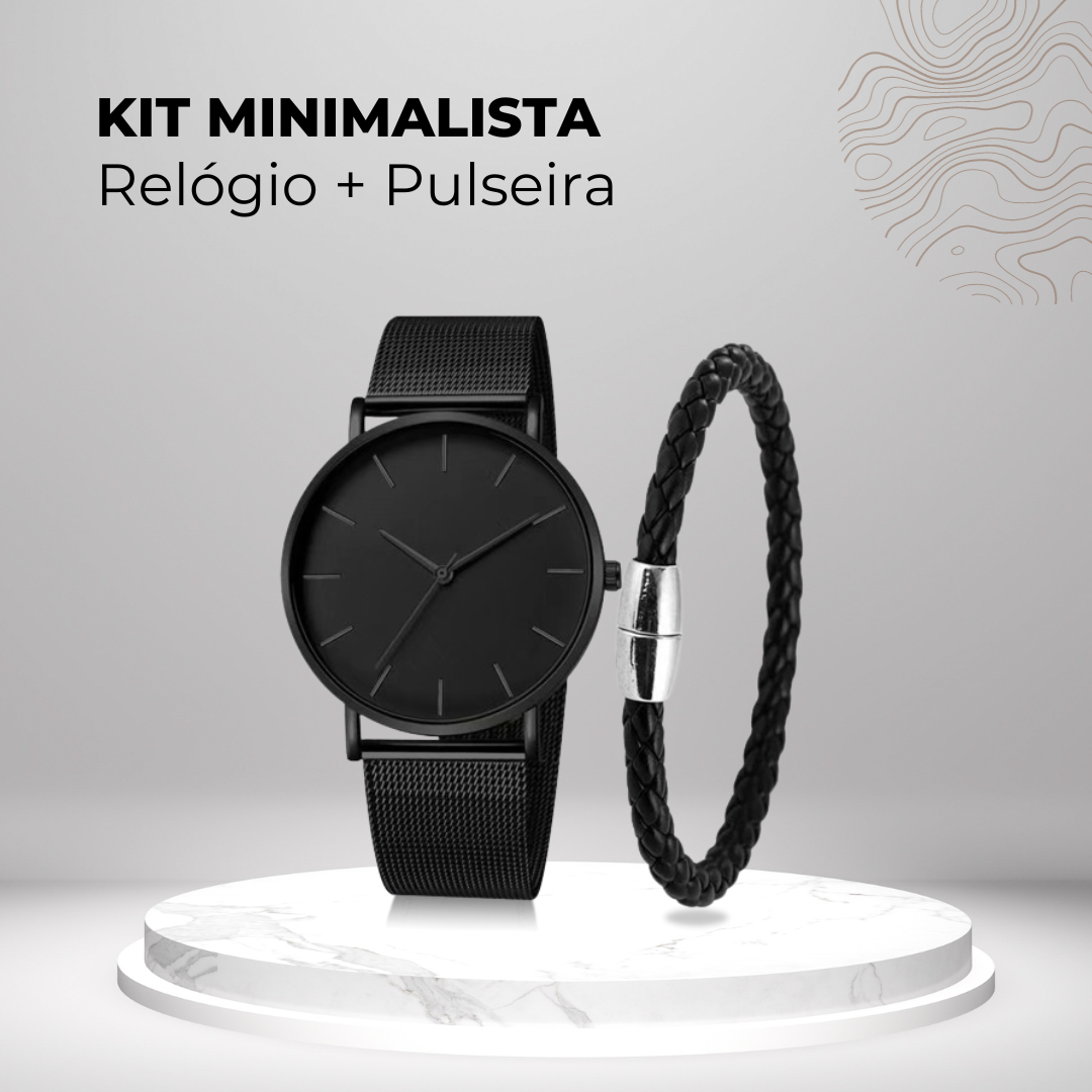 Relógio Minimalista + Pulseira - 4 OPÇÕES