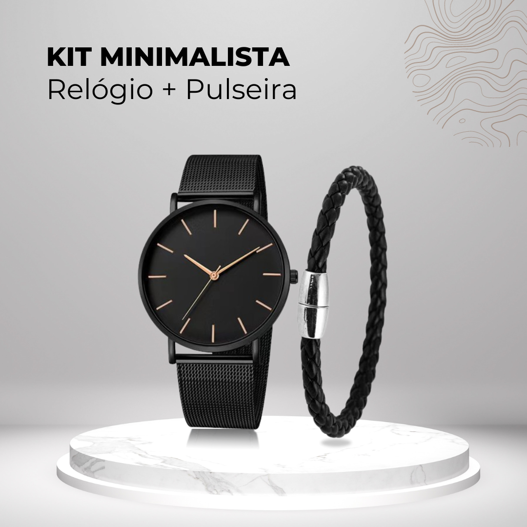 Relógio Minimalista + Pulseira - 4 OPÇÕES