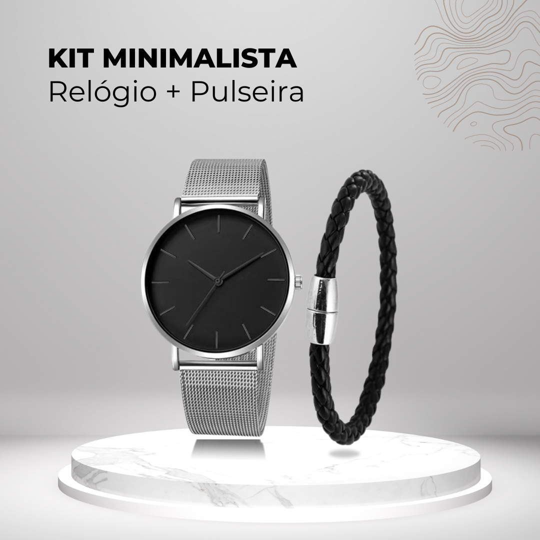 Relógio Minimalista + Pulseira - 4 OPÇÕES