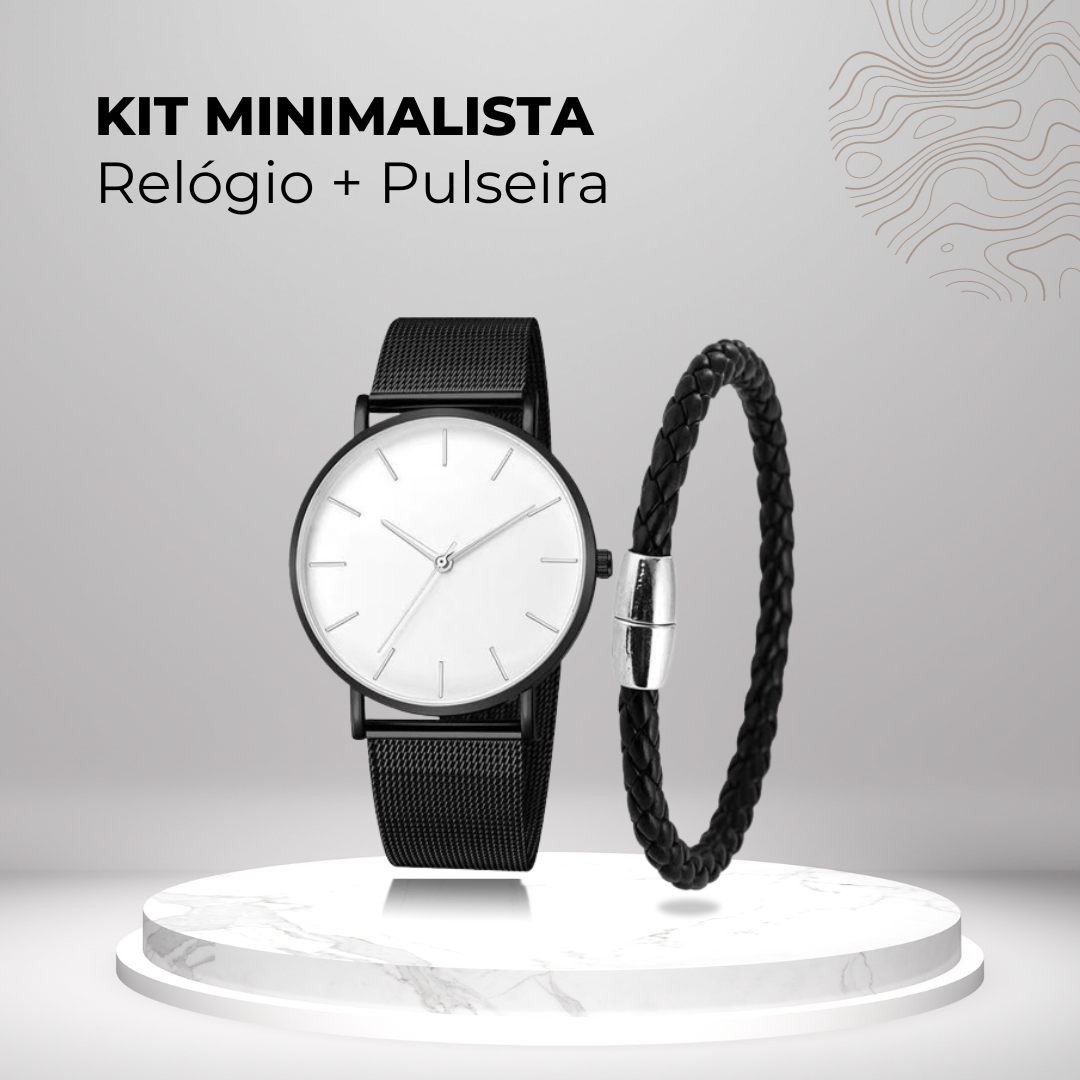 Relógio Minimalista + Pulseira - 4 OPÇÕES