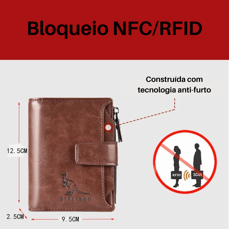 Carteira Masculina Antifurto - Blocked Kang - Nordwear