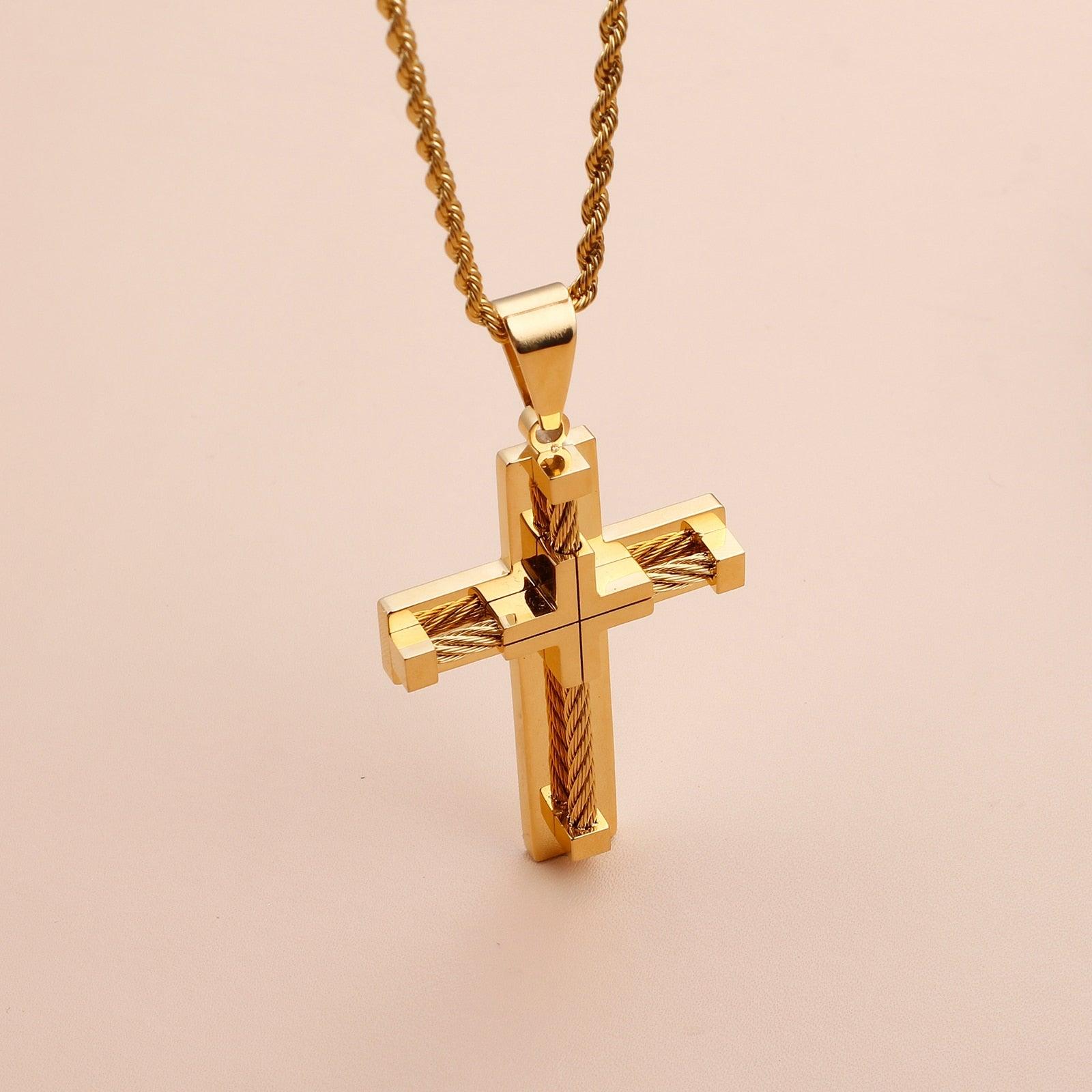 Corrente com Crucifixo Banhado - The Cross - Nordwear