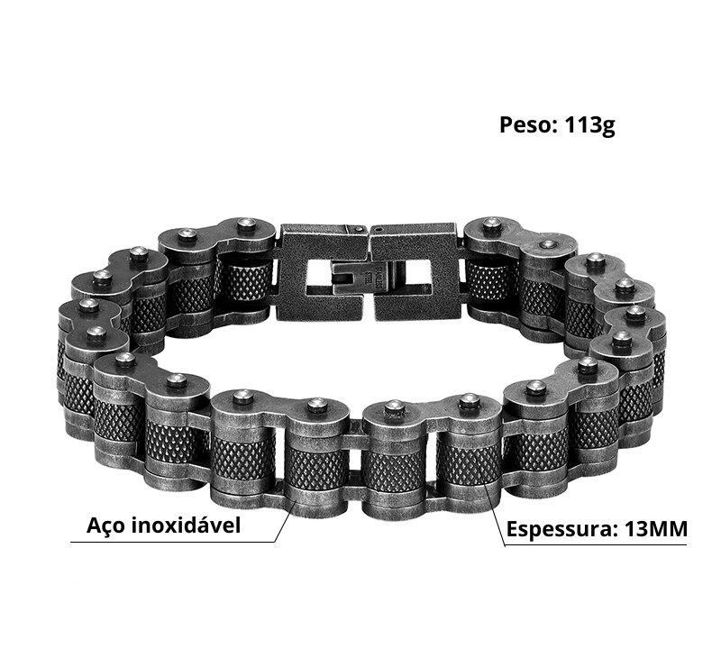 Pulseira masculina de aço inoxidável - Forger