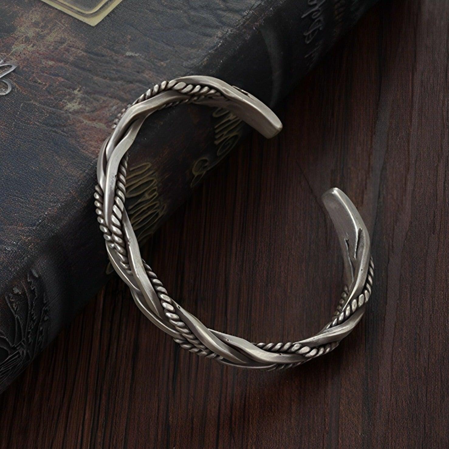 Bracelete Masculino Banhado a Prata - Bracelete de Odin - Nordwear