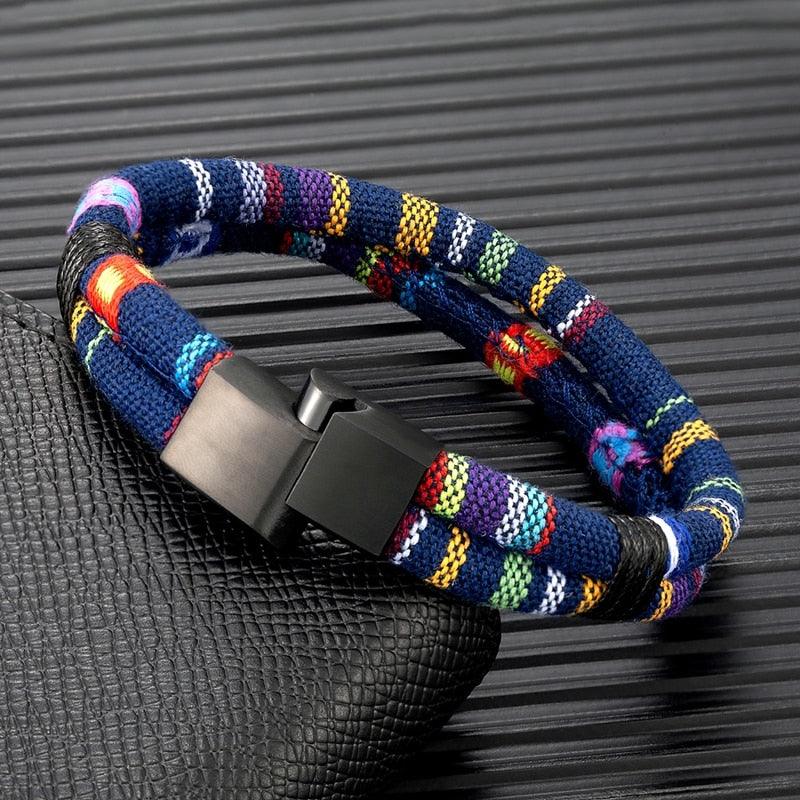 Pulseira artesanal tecido dupla camada - Nordwear