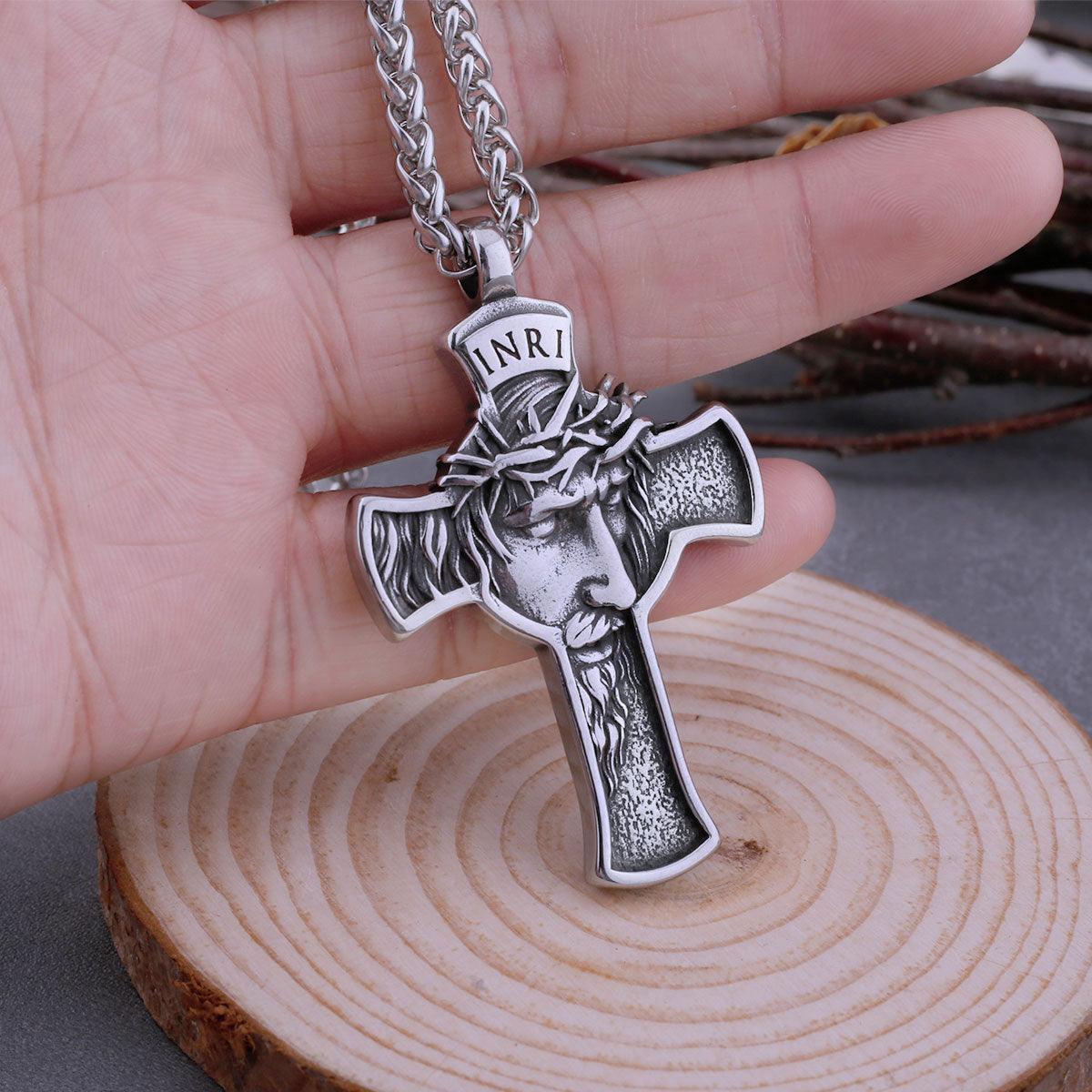 Colar Crucifixo Face de Cristo - Nordwear