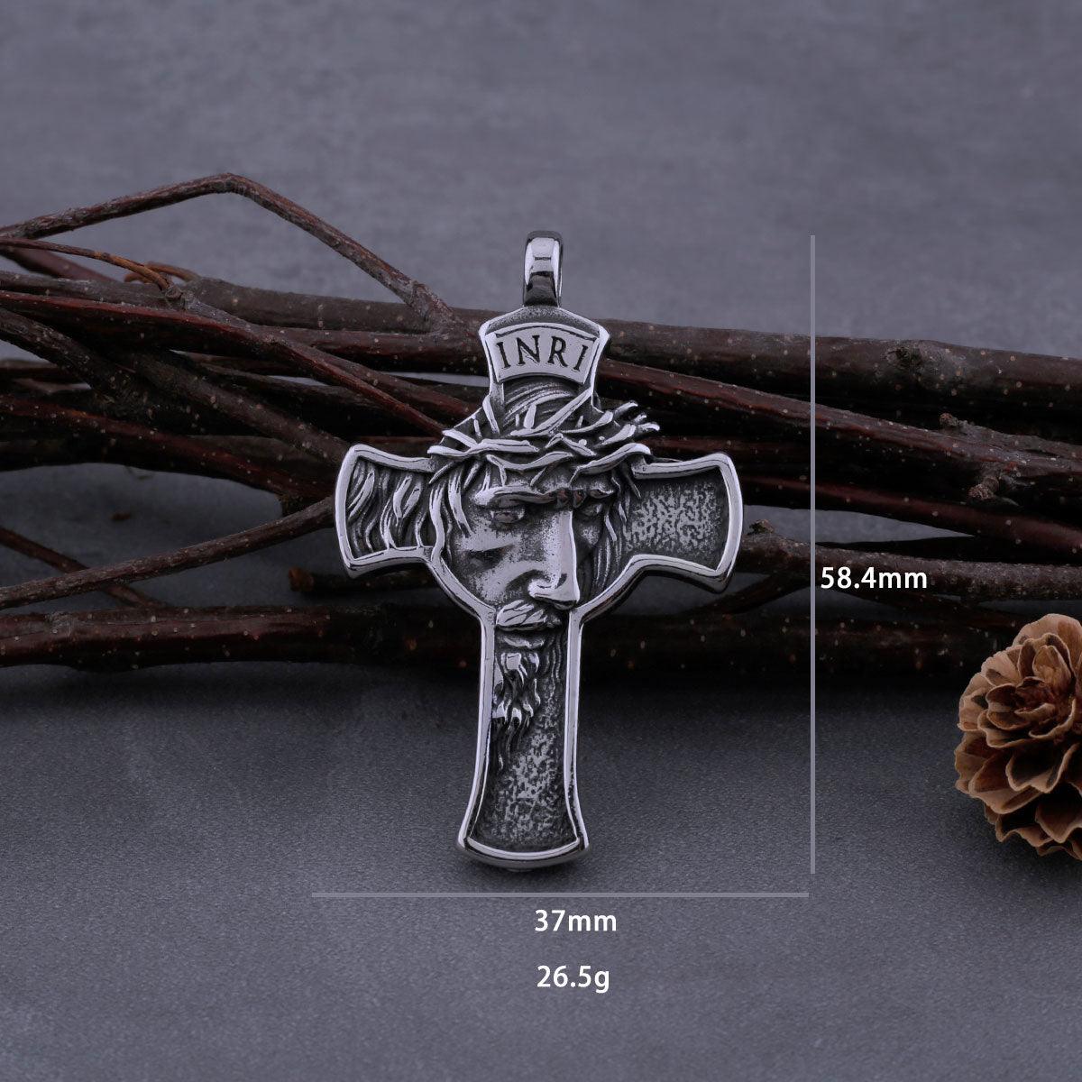 Colar Crucifixo Face de Cristo - Nordwear